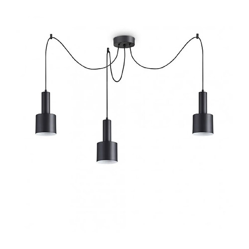 Ideal Lux Suspension Holly Métal Noir 3 ampoules 37cm