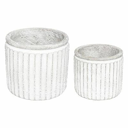 Lot de 2 Pots de Fleurs Déco Wild 19cm Gris