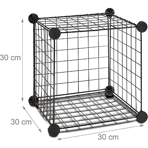 Helloshop26 Système d'étagère 6 compartiments grille 30 x 30 cm noir 13_0002579