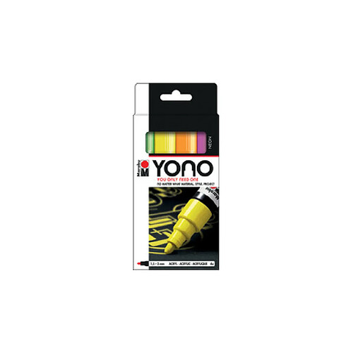 Marabu Feutre acrylique 'YONO', 1,5 - 3,0 mm, set de 4 FLUO ()