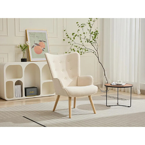 Vente-Unique Fauteuil en tissu beige VATELY