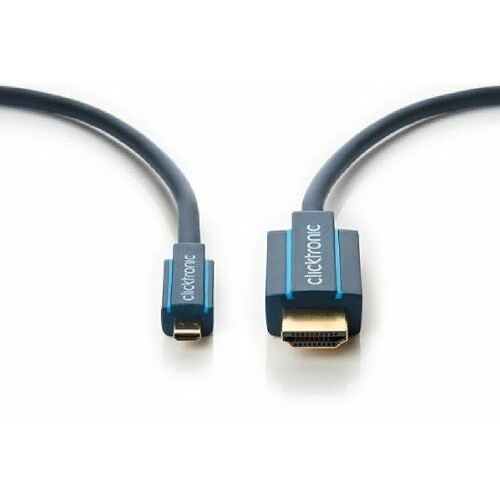 Clicktronic Casual Câble adaptateur Micro-HDMI avec Ethernet (adaptateur de haut débit HDMI vers micro-HDMI) 2 m