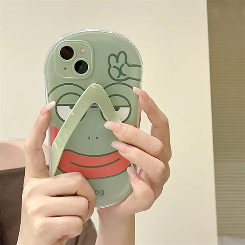 GUPBOO Étui pour iPhone13ProMax Funny Speechless Frog Beye Fun Phone Case Personnalité Anti-chute