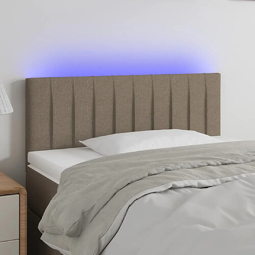 vidaXL Tête de lit à LED Taupe 100x5x78/88 cm Tissu