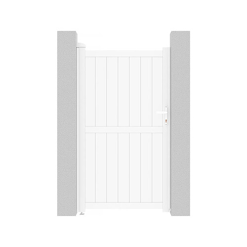 Habitat Et Jardin Portillon aluminium Lola - 101.2 x 180.9 cm - Blanc