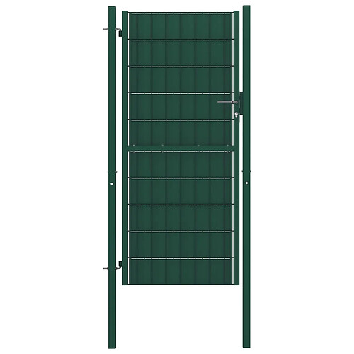 vidaXL Portail de clôture PVC et acier 100x204 cm Vert