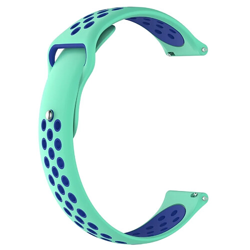 Wewoo Bracelet pour montre connectée Bande de à double couleur Galaxy S3 Ticwatch Pro Cyan