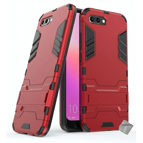 Htdmobiles Coque rigide anti choc pour Huawei Honor 10 + verre trempe - ROUGE