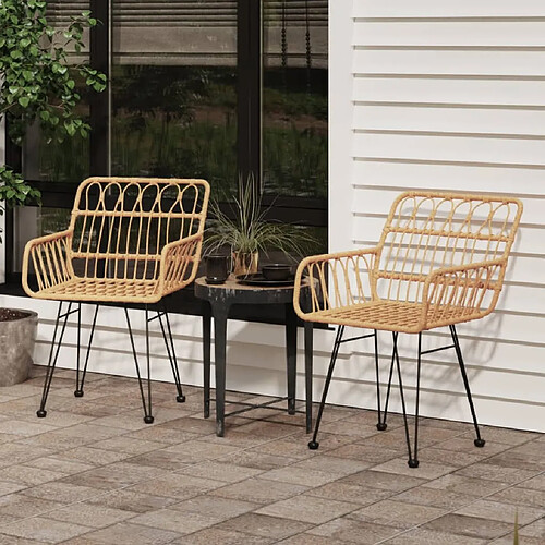 vidaXL Chaises de jardin lot de 2 accoudoir 56x64x80 cm Résine tressée