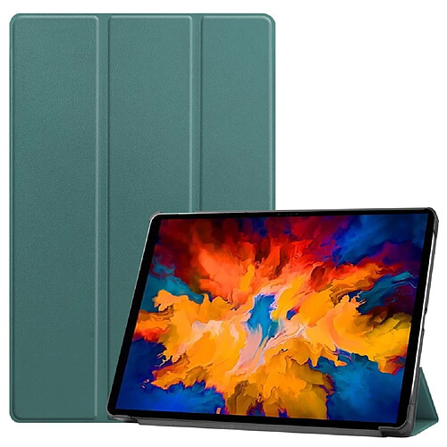 Etui en PU avec support tri-pliure vert pour votre Lenovo Xiao Xin Pad Pro J706F