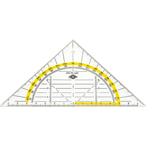 WEDO Equerre, flexible, hypoténuse 160 mm, transparent ()