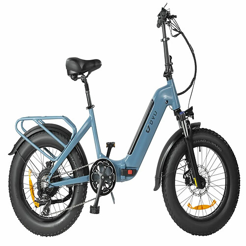 Vélo Électrique Pliant DYU FF500 20 Pouces 32km/h - Moteur 500W Batterie 48V14Ah Freins à Disque - Bleu