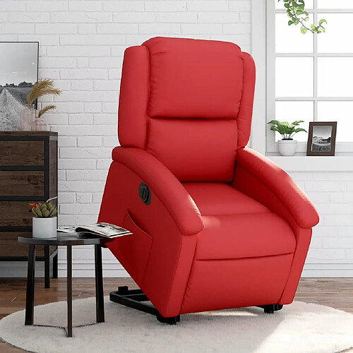 vidaXL Fauteuil inclinable électrique rouge similicuir