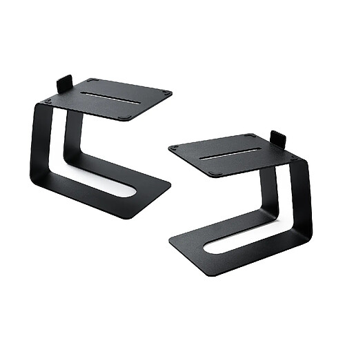 Edifier Supports d'enceintes de bureau, support d'enceintes de moniteur de studio pour petites et moyennes enceintes d'ordinateur d'étagère, supports d'enceintes de table inclinés anti-vibrations, noir - Paire