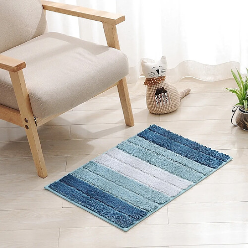 Wewoo Tapis en microfibre pour de salle de bains de cuisine anti-glisse intérieurtaille 43x61cm bleu