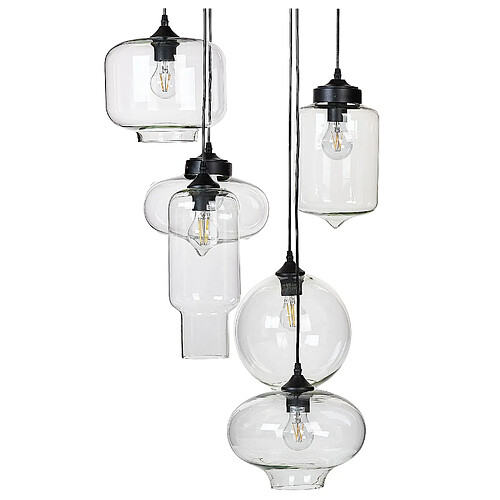 Beliani Lampe suspension BEMBOKA Verre Transparent