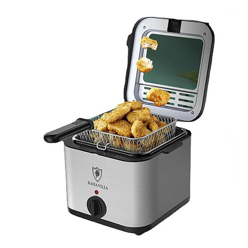 Universal Friteuse électrique friteuse profonde frites maison cuisses de poulet ailes de poulet brochettes en acier inoxydable(Gris)