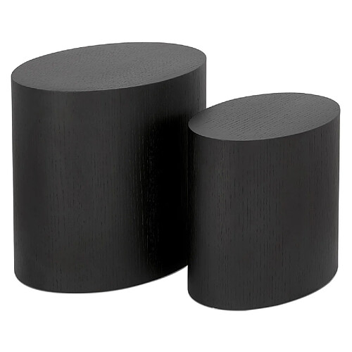 Alterego Set de 2 tables d'appoint 'SOKLE' en bois noir