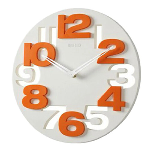 Horloge murale décorative 3d horloge créative analogique pour la maison cuisine chambre blanc