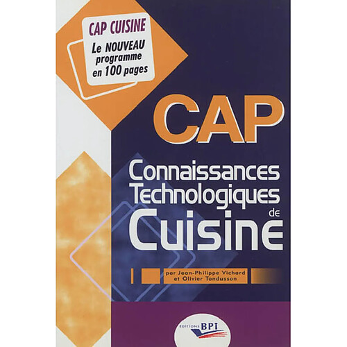 Connaissances technologiques de cuisine : CAP cuisine · Occasion