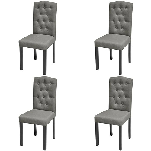 vidaXL Chaises à manger lot de 4 gris tissu