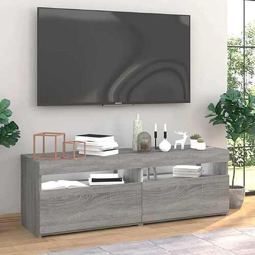 Maison Chic Meubles TV 2 pcs avec lumières LED pour salon Sonoma gris 60x35x40 cm -MN68918