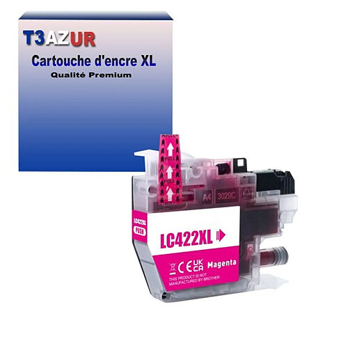 T3AZUR- Cartouche compatible avec Brother LC422 XL pour Brother MFC-J6590DW, MFC-J6940DW Magenta