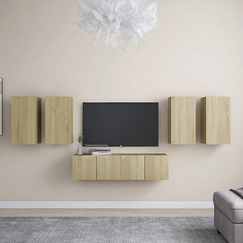 vidaXL Ensemble de meubles TV 6 pcs Chêne sonoma Bois d'ingénierie