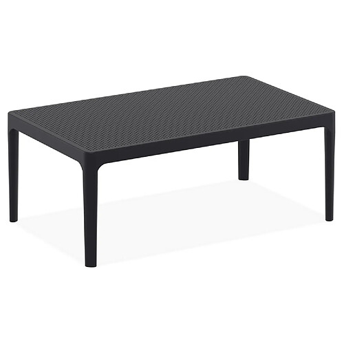 Alterego Table basse de jardin 'DOTY' noire design - 100x60 cm