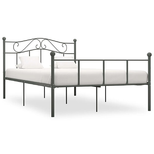 vidaXL Cadre de lit sans matelas gris métal 160x200 cm