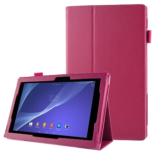 Wewoo Housse Étui Magenta pour Sony Xperia Tablet Z2 10.1 Litchi Texture en cuir avec support