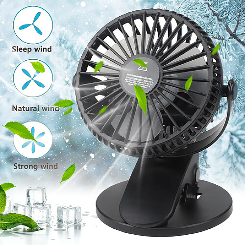 Portable Mini Cooling Fan Desk Fan 3 Speeds Adjustable Rechargeable