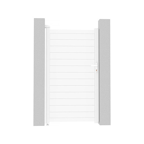 Habitat Et Jardin Portillon aluminium Eric - 101.2 x 180.9 cm - Blanc