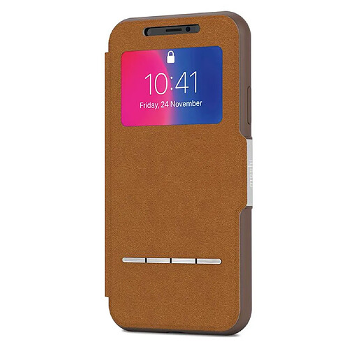 Etui Moshi SenseCover iPhone X Marron