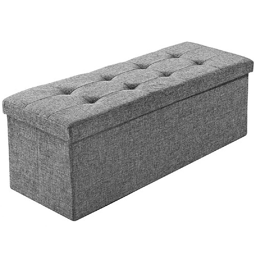 Helloshop26 Banc coffre de rangement pliable tissu gris clair 2208146