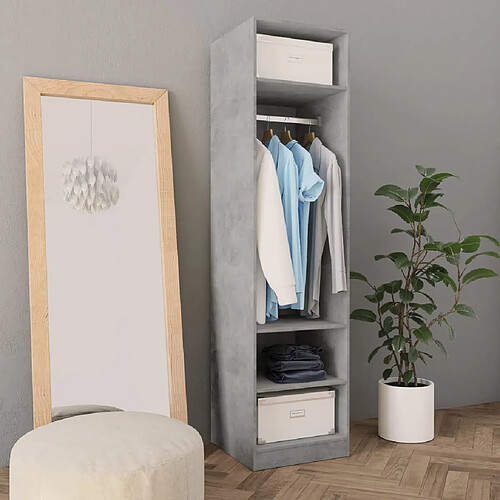 vidaXL Garde-robe Gris béton 50x50x200 cm Bois d'ingénierie