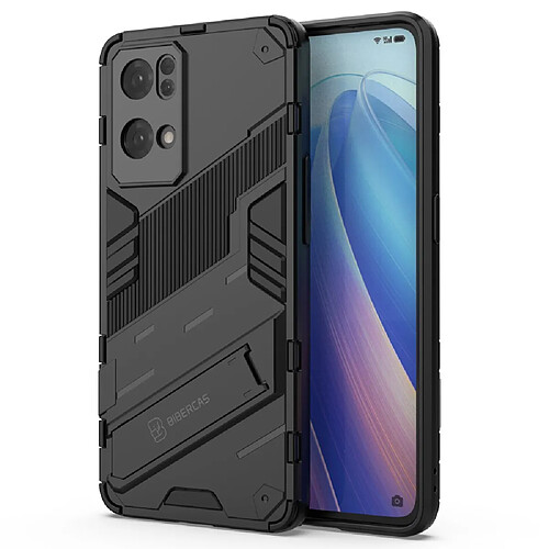 Coque en TPU anti-griffes, anti-choc avec béquille, noir pour votre Oppo Reno7 Pro 5G