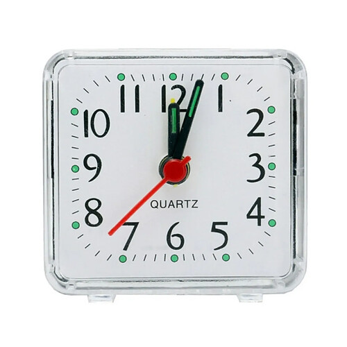 Wewoo Horloge murale Carré Réveil Transparent Etui Compact Numérique Mini Chambre De Chevet Bureau Électronique Blanc