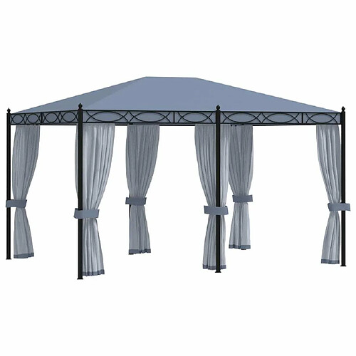 Maison Chic Tonnelle | Pergola avec moustiquaire 3x4 m Anthracite Acier -GKD64543