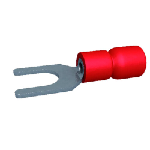 Bizline cosses fourche pour vis de 3 mm rouge - boite de 100