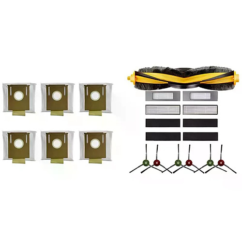 Ensemble de pièces d'aspirateur AD 2: 1 ensemble de sac à poussière pour aspirateur Robot et 1 ensemble de brosse latérale à rouleau filtrant