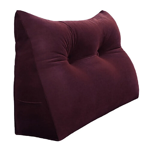 VerCart Coussin de Lecture Compensé, Coussin à Coins, Velours 60cm Vin Rouge