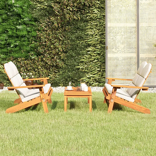 vidaXL Ensemble de salon de jardin Adirondack 3 pcs bois acacia solide