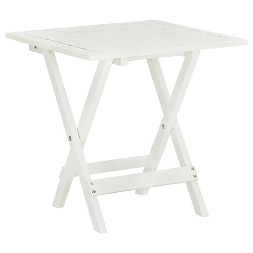 vidaXL Table de bistro Blanc 46x46x47 cm Bois d'acacia massif