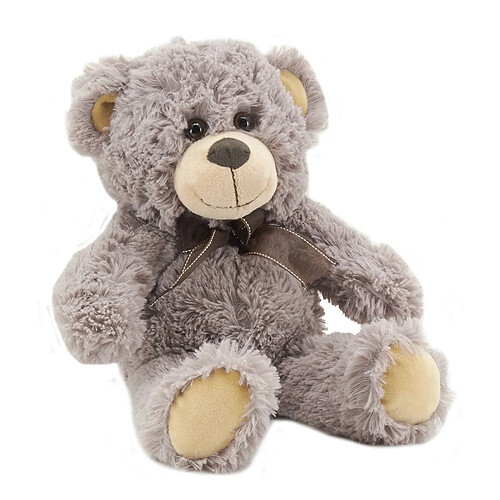 Aubry Gaspard Peluche ours en acrylique gris foncé 30 cm.