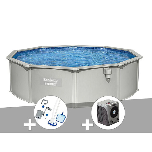 Kit piscine acier ronde Bestway Hydrium 4,60 x 1,20 cm + Kit d'entretien Deluxe + Pompe à chaleur