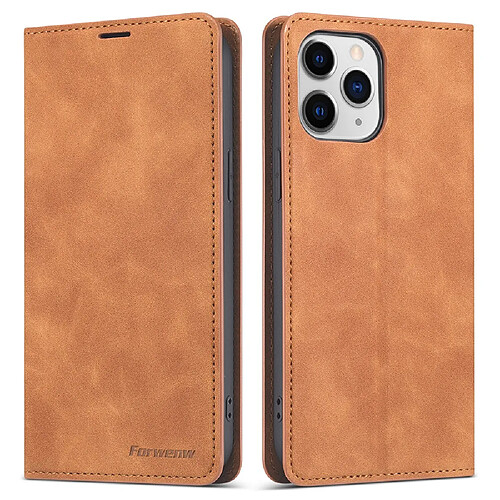 Etui en PU + TPU toucher soyeux marron pour votre Apple iPhone 13 6.1 pouces