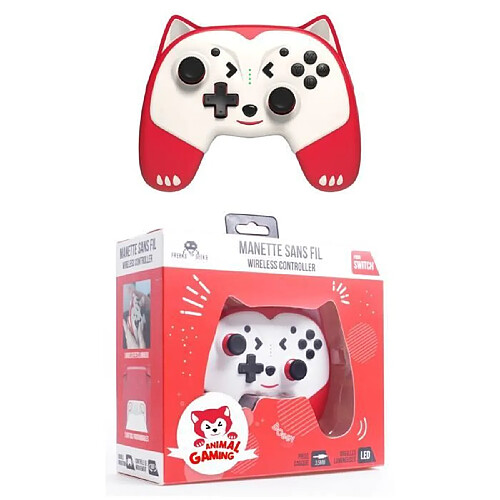 Freaks And Geeks Manette Nintendo Switch - Lite Bluetooth sans fil ANIMAL ROUGE GAMING PANDY TAILLE ENFANT