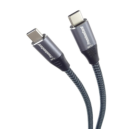 PremiumCord Câble de connexion USB-C 3.2 Gen 1, câble de données SuperSpeed jusqu'à 5 Gbit/s, câble de charge jusqu'à 2 A, prise USB 3.2 génération 1 type C, couleur : noir, longueur 0,5 m