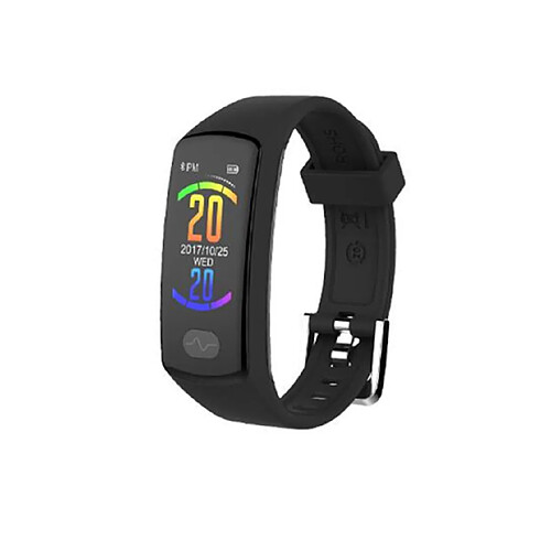 YP Select 0.96 pouces Écran couleur Pression artérielle Moniteur de fréquence cardiaque Sport Bluetooth Montre-bracelet intelligente-NOIR